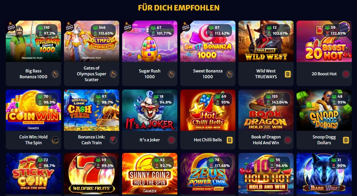 Alle verfügbaren Spielautomaten bei Hellspin Casino
